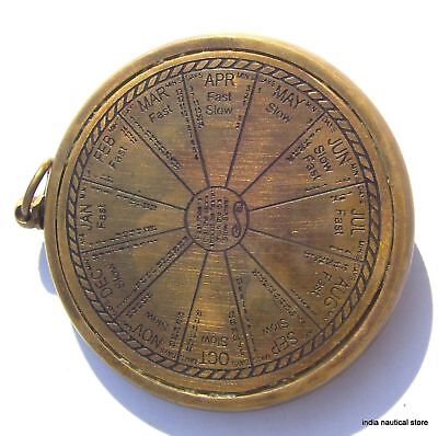 Lot Of 10pc Vintage Sundial Clock Keychain Antique Brass Maritime Key-ring Gift • 61.79$