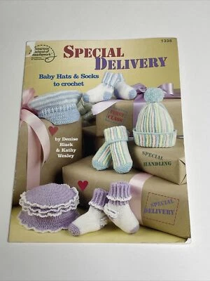 ASN Special Delivery Baby Hats Socks Crochet Pattern - Image 1 of 4