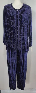 Vintage NWT Raja 2 Piece Set - Size M - Dark Purple Velvet w/ Embroidery - Boho - Picture 1 of 21
