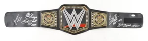 Replica WWE Championship Belt Signed by 4 with Multiple Inscriptions See Photos - Picture 1 of 10