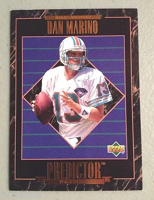 DAN MARINO 1995 UPPER DECK PREDICTOR LEAGUE LEADERS INSERT FOOTBALL CARD # RP1 - Image 1 of 2