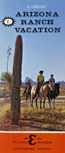 Vintage Dude Guest Ranch Flying E Wickenburg Arizona Travel Brochure Rates 1960s - Picture 1 of 6