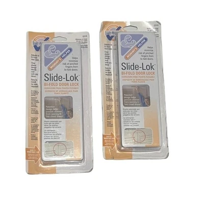 Paquete de 2 cerraduras de puerta plegables dobles Mommys Helper Slide-Lok seguridad infantil nuevas Foto 1 de 4