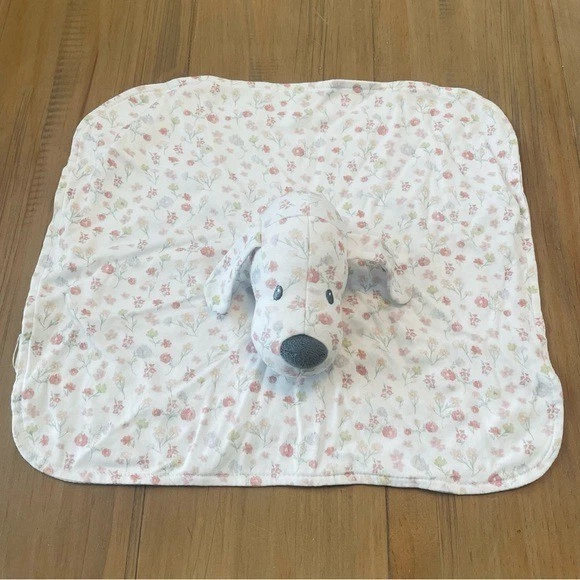 babycottons Lovey Dog Floral Puppy Baby Toy Plush Blanket Pima Cotton - Image 1 of 4