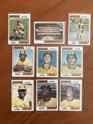 1974 TOPPS WASHINGTON PADRES "NAT'L LEA." ERROR VARIATION VINTAGE CARD LOT - Image 1 of 2