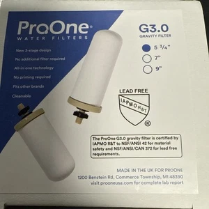 ProOne G-Series G3.0 5" 3/4 Gravity Water Filter for Traveler+ & Big+ Systems - Picture 1 of 4