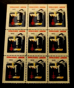 US-1941-Block of 9 Christmas Seals-MNH Cinderellas - Picture 1 of 2
