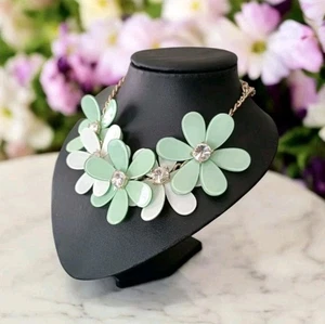 KETTE Modekette Collier goldfarben/Grün Vintage Opulent Edel Modeschmuck  - Bild 1 von 5