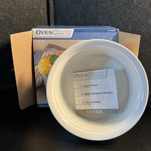 Oneida Oven Brite French White 1 Quart Souffle Dish New In Box 1998 - Picture 1 of 10