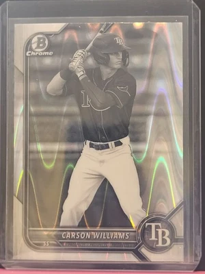 Carson Williams Tampa Bay Rays Topps Bowman Draft '22 Black & White Raywave card - Image 1 of 2