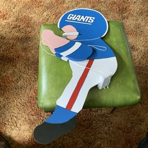 Vintage Wood New York Giants Tecmo NFL Garden Decoration Tree Swing Sports Bar - Picture 1 of 9