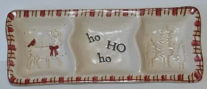 Mudpie Ho Ho Ho Leckerbissen Tablett 3 Fächer Weihnachten Urlaub Snacks - Bild 1 von 3