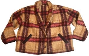 Women's Sweater Overcoat - Knox Rose Burgundy Plaid XL, Red Plaid - Picture 1 of 4