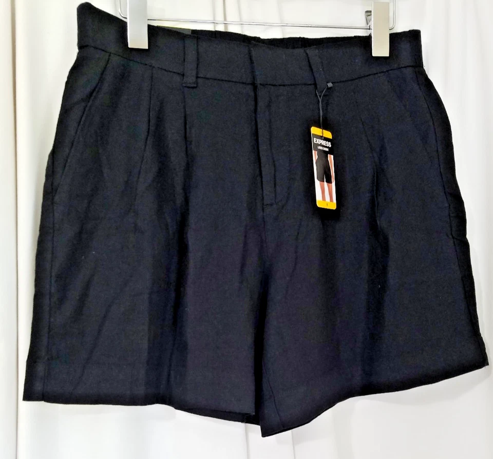 Express Women's Linen Short Size 8 Black Shorts