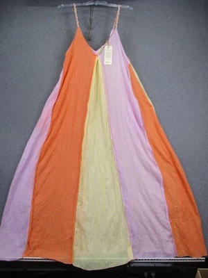 Vestido Elan Para Mujer Grande Multicolor Maxi Sin Mangas Verano Boho Panel Fluido EE. UU. Foto 1 de 4