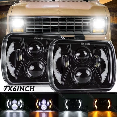 5x7 7x6 LED Headlight Hi/Lo Beam For Ford E-100 E-150 E-250 E-350 Econoline - Image 1 of 4