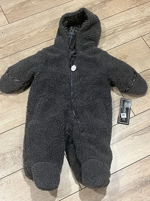 Carrinho Rothschild & CO bebê meninos com capuz falso-Sherpa pés tamanho 3/6 meses - Imagem 1 de 4