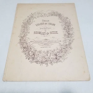 Deux Valses pour le Piano de Nicolas de Wilm Op. Partituras 13 1887 - Imagen 1 de 2