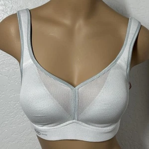 Anita Wireless Sports Bra 30B White Air Control White Gray Wide Strap - Picture 1 of 13