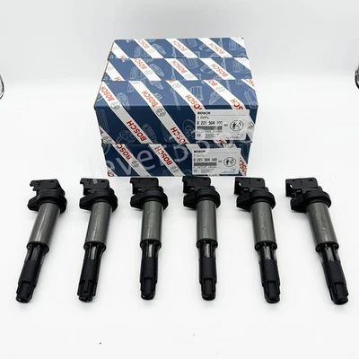 Bobinas de encendido 6 piezas 0221504100 para Bosch BMW 550 545 650 745 750i X5 UF522 UF515 Foto 1 de 4