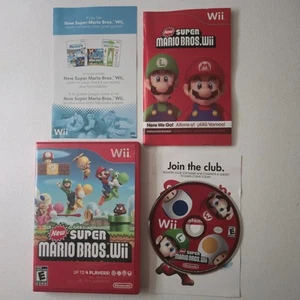 New Super Mario Bros Wii Nintendo Wii Video Game Complete Tested Manual Case - Picture 1 of 2