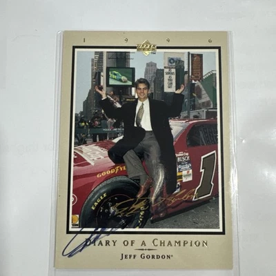 1996 Upper Deck Road To The Cup Diary of a Champion #DC8 Jeff Gordon Autographed - Image 1 of 2