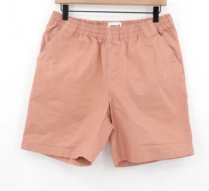 Pact Shorts Men's Sz L Orange Organic Cotton Twill Drawstring Elastic Waist - Picture 1 of 5