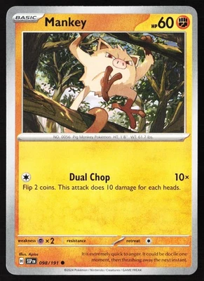 Mankey 098/191 SV08: Surging Sparks Pokemon - Image 1 of 2