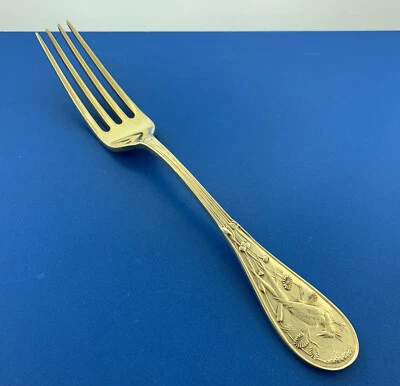 Tenedor de cena Audubon Tiffany & Co Vermeil oro lavado plata de ley 925 Foto 1 de 4