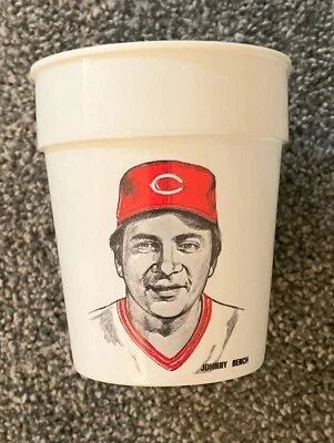 Johnny Bench Nu Maid Margarine Cup 1982 Cincinnati Reds MVP Gold Glove All Star - Image 1 of 4