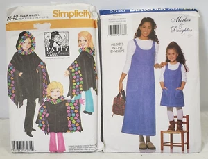 2 Mother & Daughter Pattern Lot Simplicity Patty Reed 4442 Butterick 5640 Jumper - Picture 1 of 19