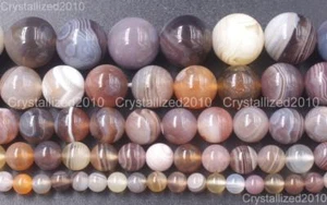 AAA Natural Botswana Agate Gemstone Round Beads 4mm 6mm 8mm 10mm 12mm 14mm 15.5" - Picture 1 of 17