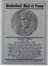 1986-2002 Basketball Hall of Fame Metallic GEORGE L. MIKAN Series 12 128806