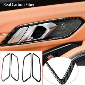 Real Carbon Fiber Inner Door Handle Bowl Cover For BMW 3 Series G20 G28 19-2020 - Picture 1 of 10