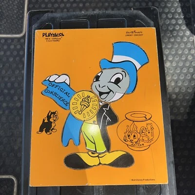 复古 Playskool Jimmy 板球木制拼图来自迪士尼匹诺曹 — 第 1/4 张图片