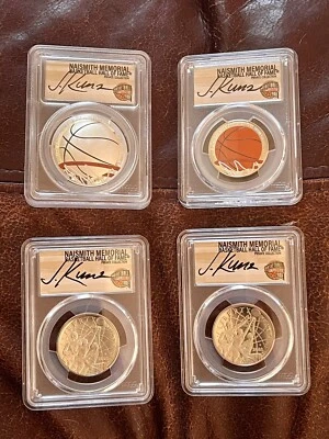 2020 P D S & S FDOI JUSTIN KUNZ sign USA Basketball HOF Coins PCGS MS70 PR70DCAM - Image 1 of 2