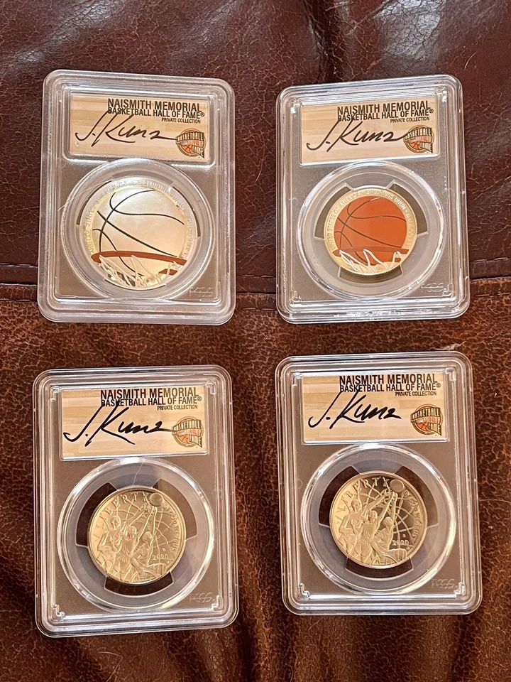 2020 P D S & S FDOI JUSTIN KUNZ sign USA Basketball HOF Coins PCGS MS70 PR70DCAM - Image 1 of 2