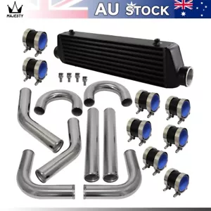 Universal Intercooler 550x140x64mm + 2.5" 63mm Aluminum Piping Hose Kit + Clamps - Picture 1 of 9