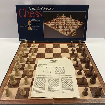 Pressman Family Classics Chess Game 1991 Solid Staunton Chessmen 2⅝" King Vtg - Image 1 of 4