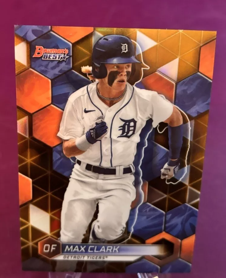 MAX CLARK 2023 BOWMAN’S BEST TRUE GOLD REFRACTOR #02/50 #TP-23 TIGERS CHROME