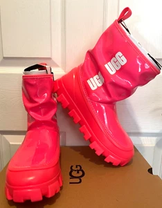 NIB AUTHENTIC UGG CLASSIC BRELLAH MINI SUPER CORAL PINK WOMEN'S BOOTS SIZE US 8 - Picture 1 of 6