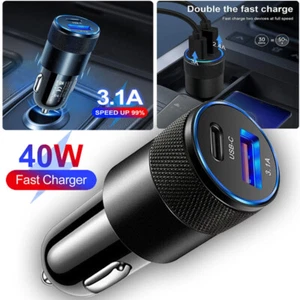 40W USB-C Fast Charging Car Charger Adapter For Samsung S24 Ultra S23 S22 S21+ - Picture 1 of 13