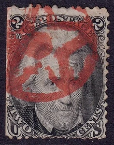 73 BLACKJACK w RED NY STAR in CIRCLE - FANCY CANCEL - INTENSE STRIKE - RARE !! - Picture 1 of 1