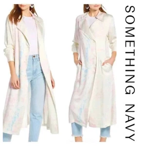 SOMETHING NAVY Spring Duster Runway Tie Dye Trench Size Small NWT - Picture 1 of 12