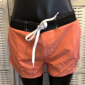 Redturkey Womens Swim Trunks Board Shorts Red Drawstring Size XXL Orange Black - Picture 1 of 3