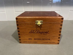 Seltene ST Dupont hölzerne Zigarrenbox Paris handgefertigte Zigarren Kanarische Inseln Spanien neuwertig - Bild 1 von 6