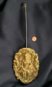 Pendel für Wanduhr /Säulenuhr massive Pendelscheibe  12 x 9 cm  Prunkpendel - Bild 1 von 17