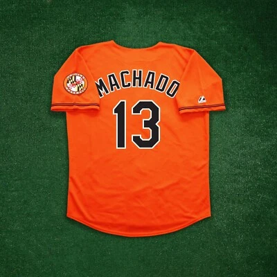 Camiseta deportiva naranja alternativa para hombre Manny Machado Baltimore Orioles con parche de equipo Foto 1 de 4