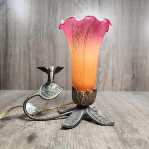 Art Deco Lamp Art Nouveau Hummingbird Tulip glass shade Andrea by Sadek - Tested - Picture 1 of 5