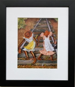 Annie Lee "Getting to Town" NUOVA personalizzata con cornice Black Art BLM - Foto 1 di 3